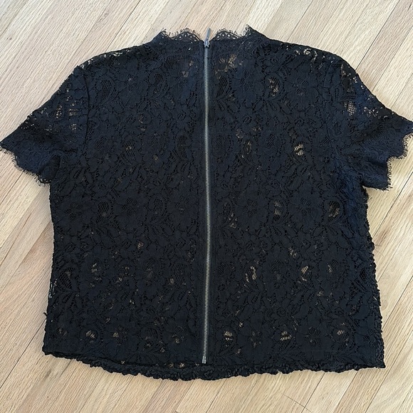 Zara Zippered Lace Top Mock Neck - Picture 5 of 5